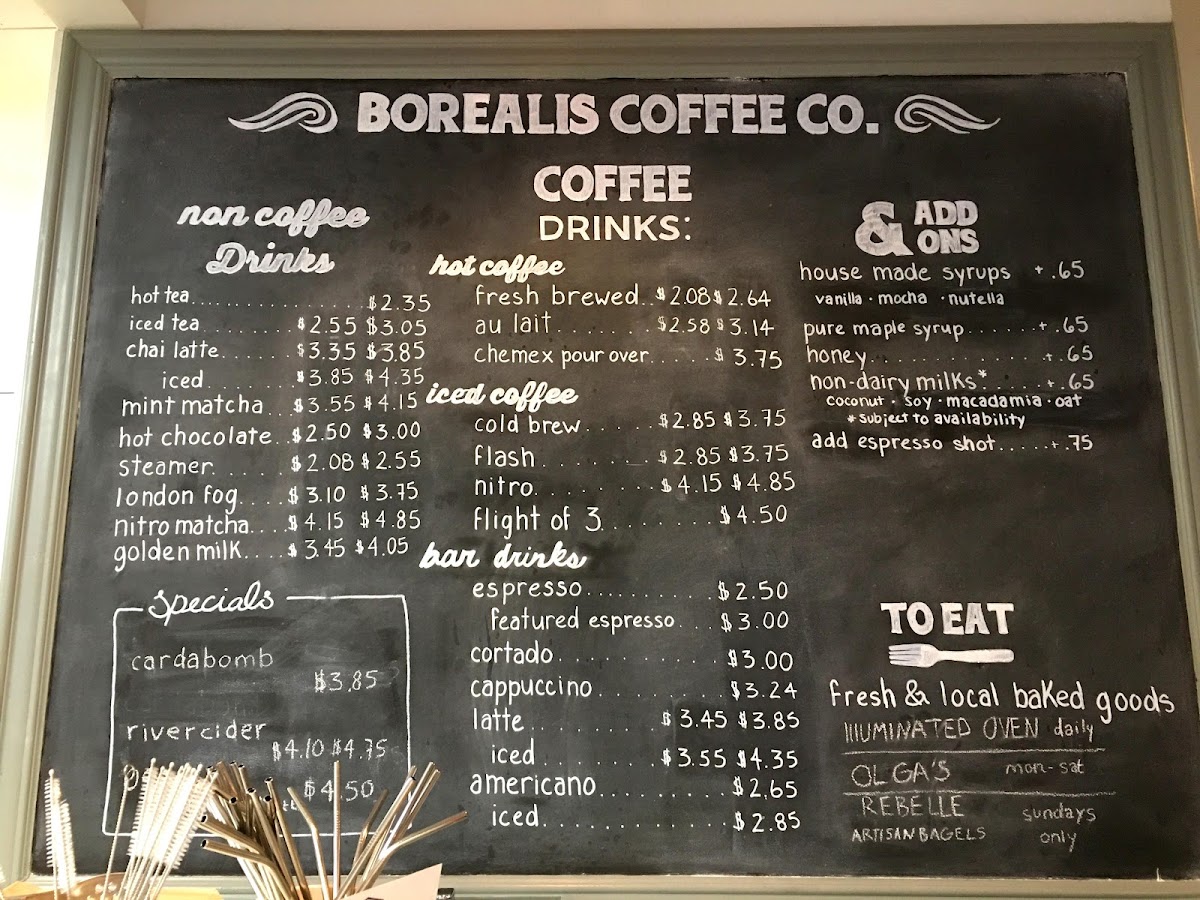 Menu Borealis Coffee Company-1